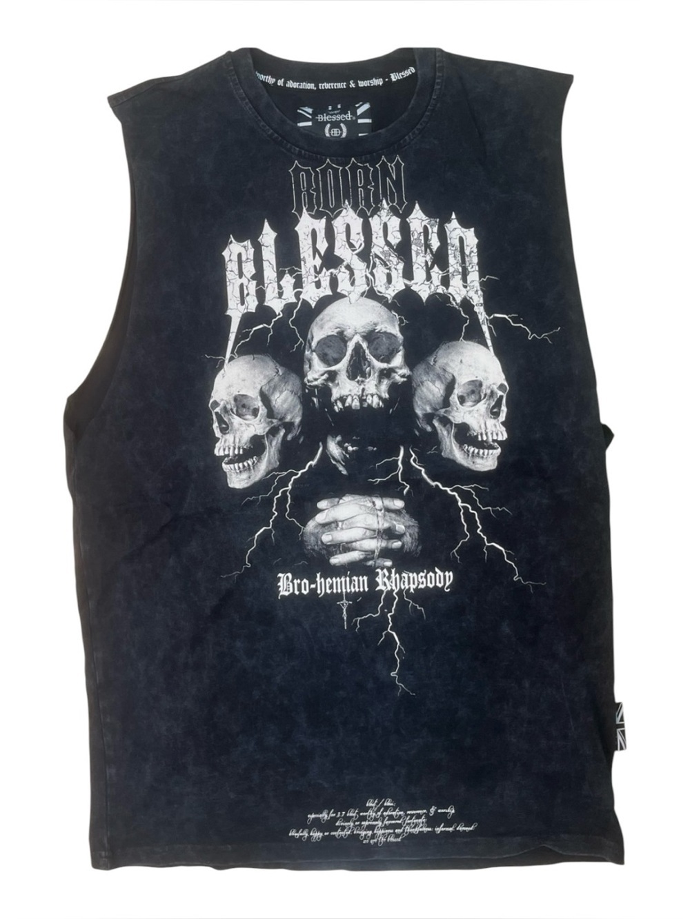 Sz M blessed brand (Skull Graphic Muscle Tank )- Black
